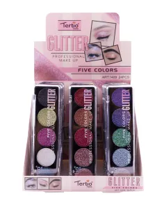 Paleta De Sombras De Ojos Con Purpurina 5 Colores