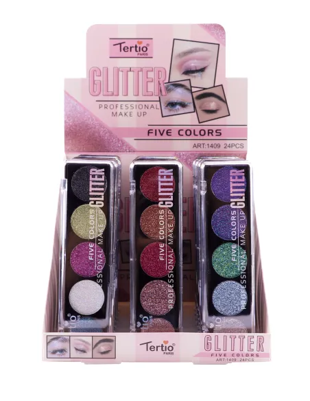 Paleta De Sombras De Ojos Con Purpurina 5 Colores R1409