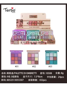 Lilac - Rose - Menta Paleta De Sombra De Ojo 9 Colores