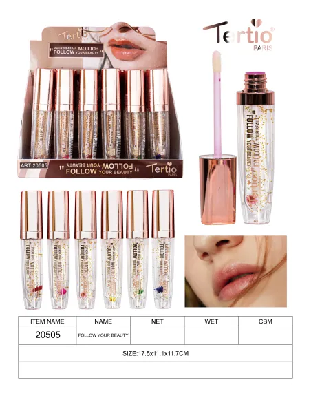 Tertio Brillo Labial con Flores Naturales 20505 Tertio Brillo Labial con Flores Naturales 20505