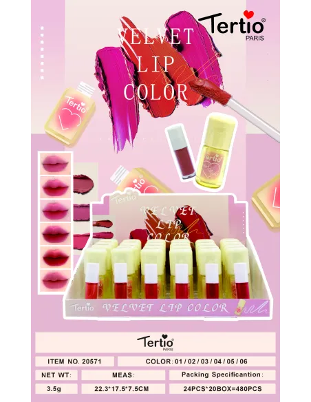 Tertio – Barra Labial Líquida con Acabado Aterciopelado 20571 Tertio – Barra Labial Líquida con Acabado Aterciopelado 20571
