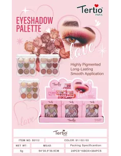 Tertio – Palette di Ombretti 9 Colori a Forma di Cuore