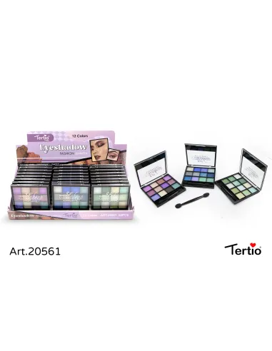 Palette de fards à paupières Tertio Fashion 12 couleurs – Présentoir 24 pcs (Art.20561)