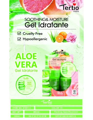 Tertio Aloe Vera Gel Hidratante 300ml – Calmante, Refrescante y Multiuso