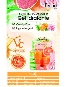 Tertio Gel Hidratante con Vitamina C 300ml – Calmante, Hidratante y Cruelty Free