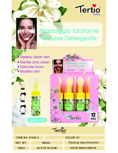 Tertio Mousse Limpiadora Hidratante con Cepillo – Gardenia 150ml