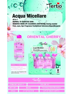 Tertio Agua Micelar Oriental Cherry 400ml – Limpia, Desmaquilla y Calma