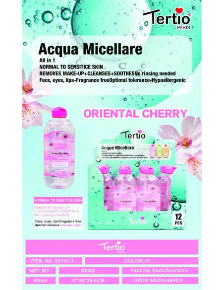 Tertio Agua Micelar Oriental Cherry 400ml – Limpia, Desmaquilla y Calma