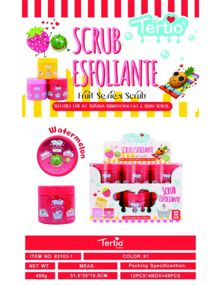 Tertio Scrub Exfoliante Watermelon 400g – Exfoliación Suave para Rostro y Cuerpo