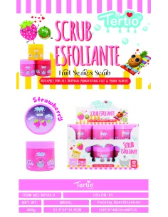 Tertio Scrub Exfoliante Strawberry 400g – Suavidad e Iluminación para Piel Radiante