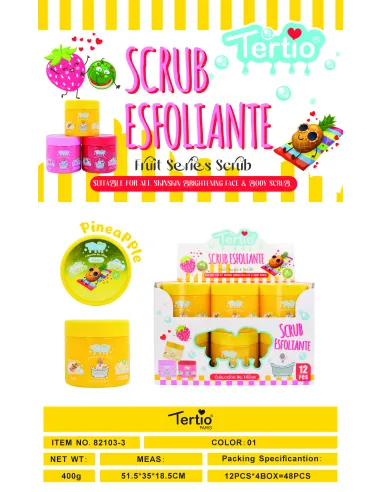 Tertio Scrub Exfoliante Pineapple 400g – Exfoliación Refrescante para Rostro y Cuerpo