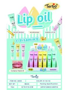 Tertio Aceite Labial Lip Oil 15ml – Hidratación y Brillo con Vitamina E