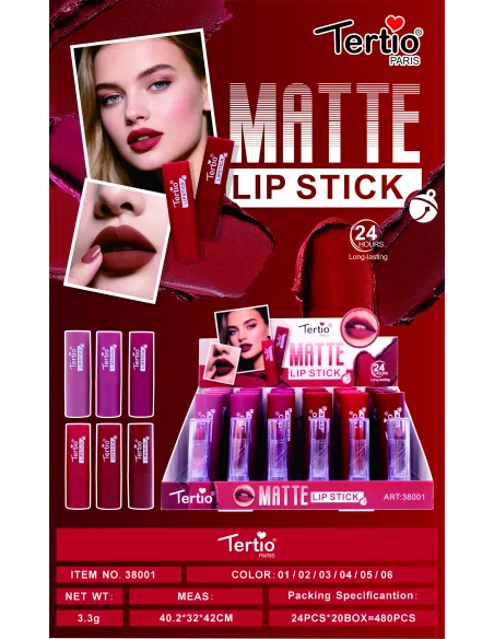 Tertio Matte Lip Stick – ITEM NO. 38001