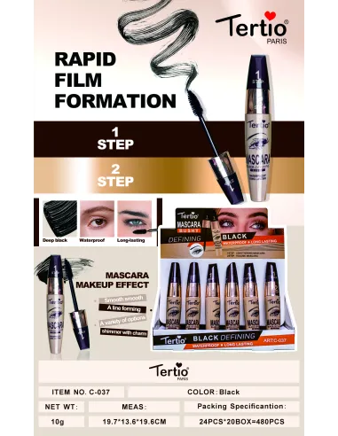 Tertio Mascara 2 Steps Black Defining – Waterproof & Long Lasting