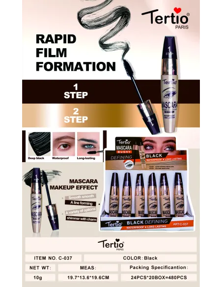 Tertio Mascara 2 Steps Black Defining – Waterproof & Long Lasting