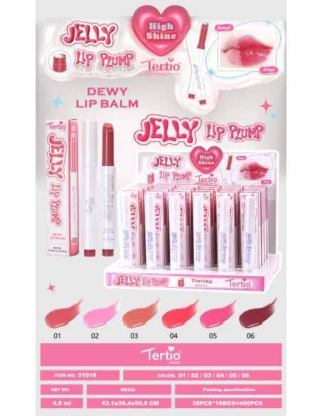 Tertio Jelly Lip Plump – Bálsamo Labial Jelly con Efecto Volumen (Ref. 51018)