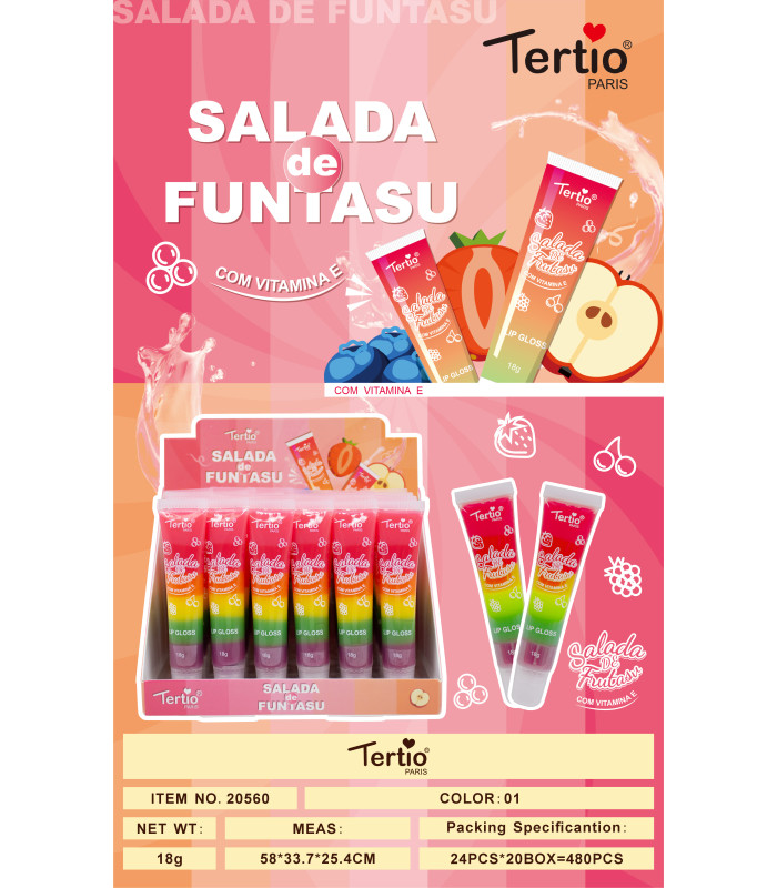 Tertio Salada de Funtasu Lip Gloss – Brillo Labial Frutal con Vitamina E